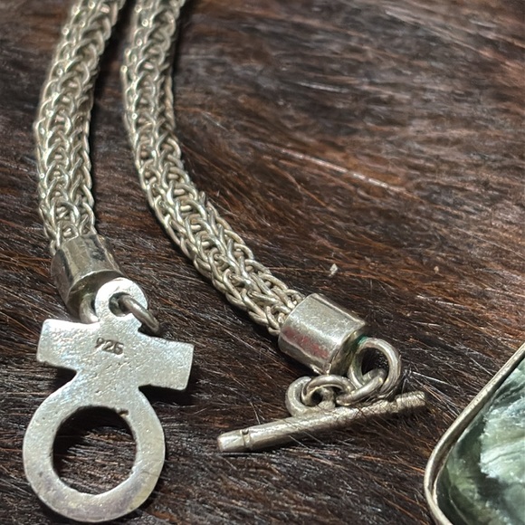 Seraphinite Pendant and necklace. 925 silver - Picture 4 of 7